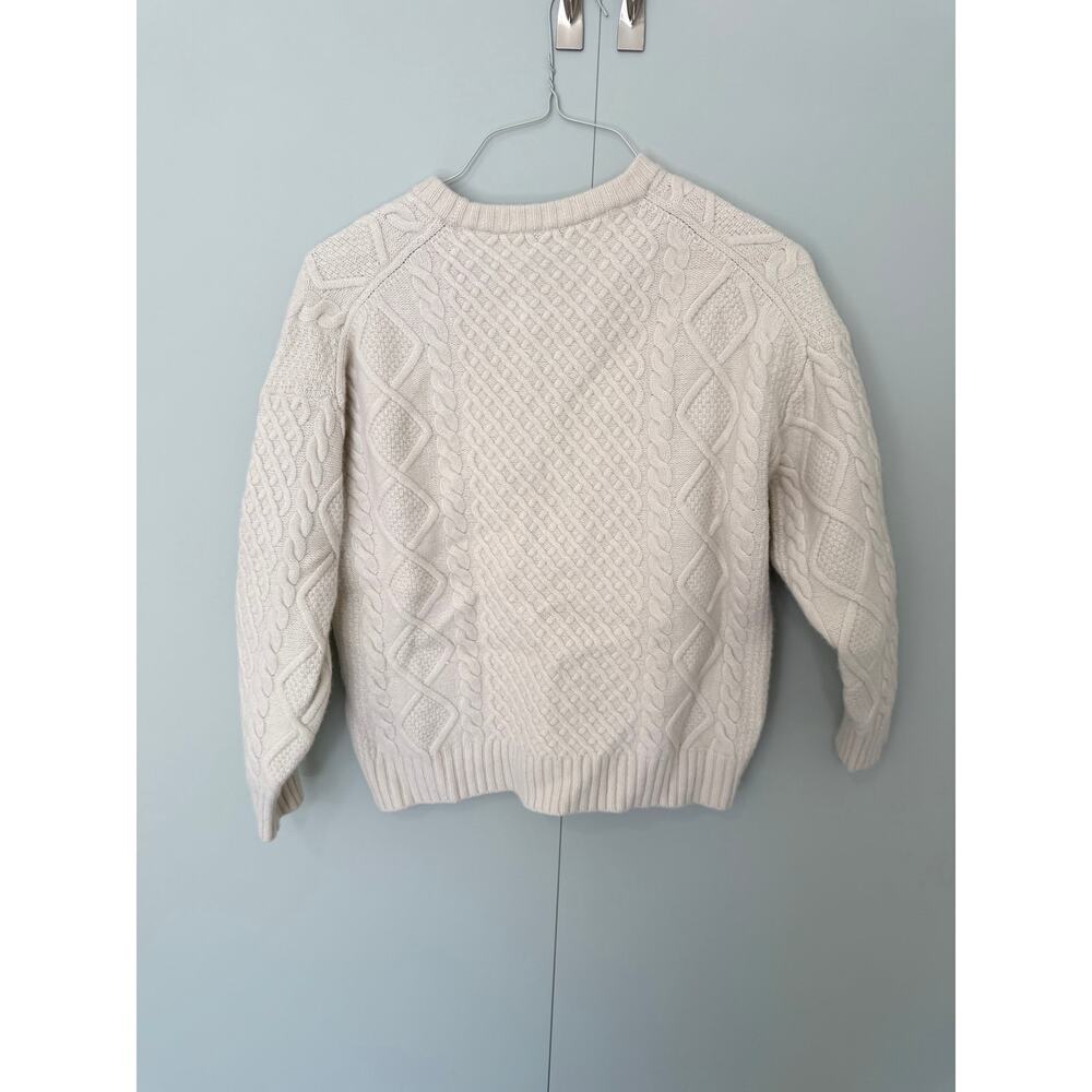SUNDAY BEST x ARITZIA Women's Cream Peggy Sweater Chunky Fisherman Cable-Knit - Picture 3 of 7